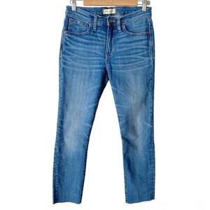 Madewell | 9” High Rise Skinny Crop Jeans Raw Hem Casual Medium Wash Blue 27